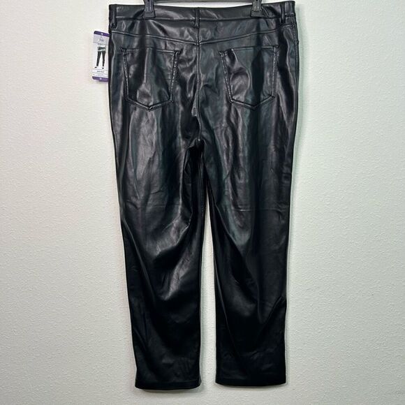 Joie NWT Black Vegan Leather The Joie Pant Shiny Plus Size 16 - Picture 6 of 16